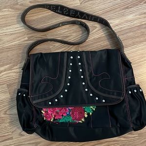 Vintage Black Satin Betseyville Bag